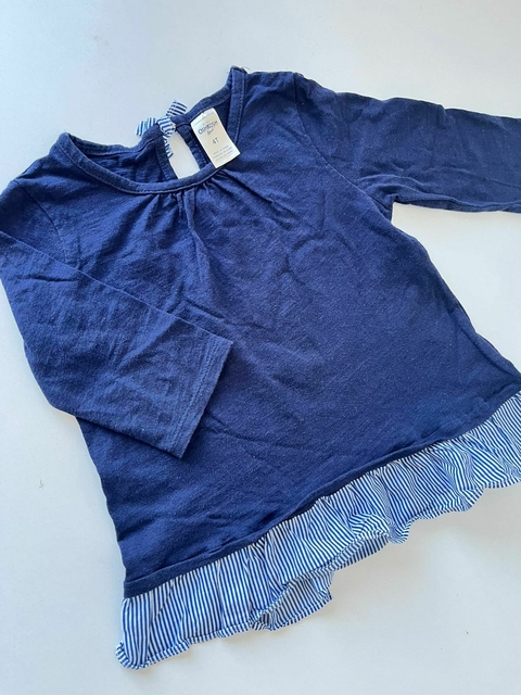 Remera ml azul con volados Oshkosh t4a (283 )