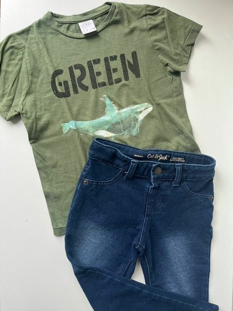 Remera mc verde Green orca Zara t5a(310)