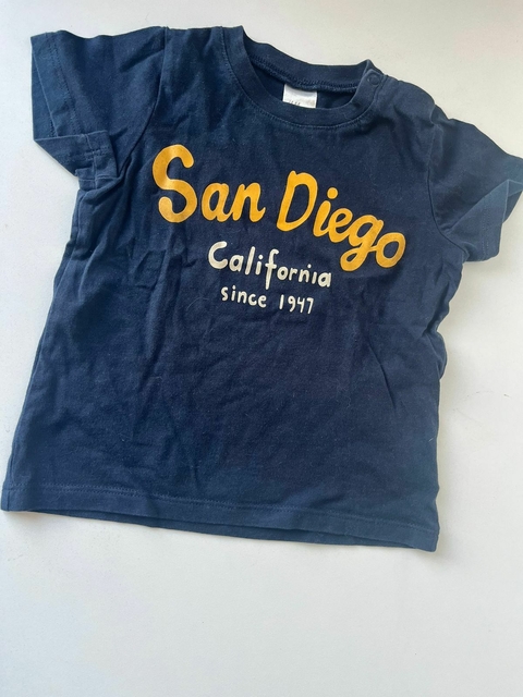 Remera azul San Diego h&M t6/9m (310)
