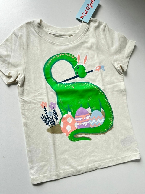 Remera beige dino Pascua Cat and Jack t2a (310)
