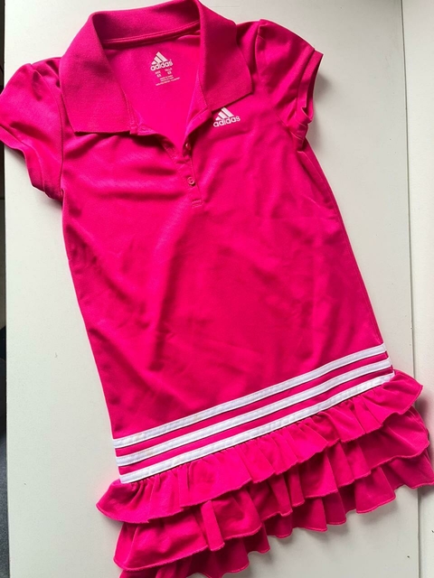Vestido rosa fluor volados Adidas t6a(310)