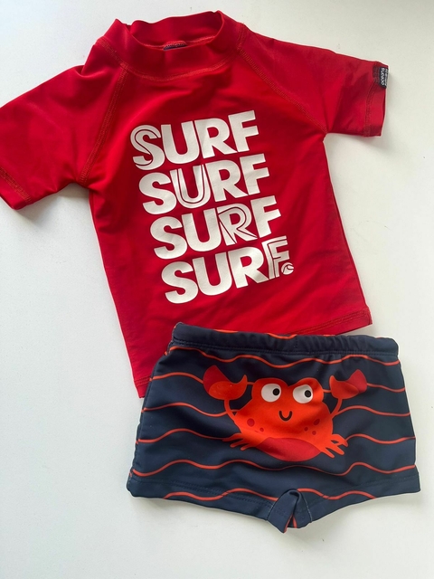 Remera para agua con short cangrejo Ocen t12m (48.2)