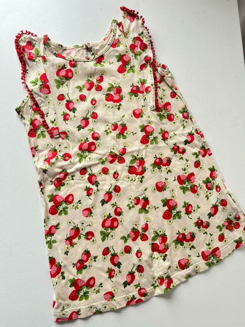 Vestido beige frutillas Little Akiabara t2a (316)