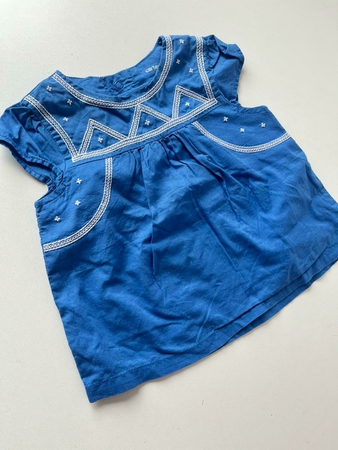 Vestido azul bordado blanco Carters t3m (79)