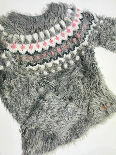 Buzo gris guarda efecto peludo Mimo t4a (336)