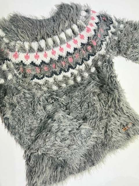 Buzo gris guarda efecto peludo Mimo t4a (336)