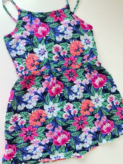 Vestido violeta flores Gymboree t8a(256)