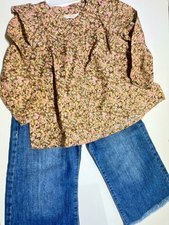 Camisa marron flores Gro t4a(333) en internet
