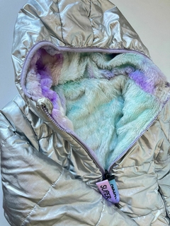 Campera plateada con piel de colores Grisino t4/6a(327) en internet