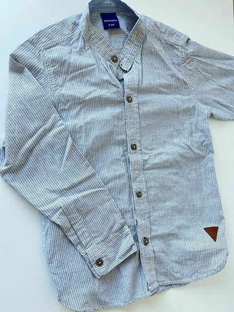 Camisa ml lienas blancas y celestes Mimo t6a(327) - comprar online