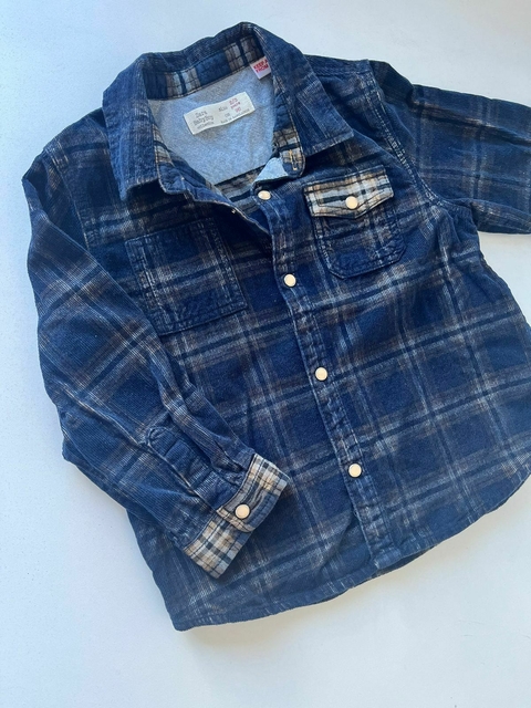 Camisa ml a cuadros azul Zara t2a(340) - comprar online