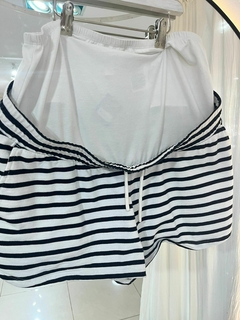 Short blanco lineas maternidad H&M tM (01) en internet