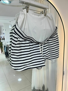 Short blanco lineas maternidad H&M tM (01) - comprar online