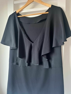 Vestido negro Zara volados espalda tM(ci 08) - Indy circular