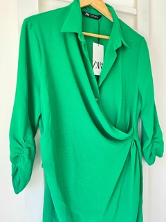 Vestido verde corto ML NUEVo ZARA t XL(ci7) - comprar online