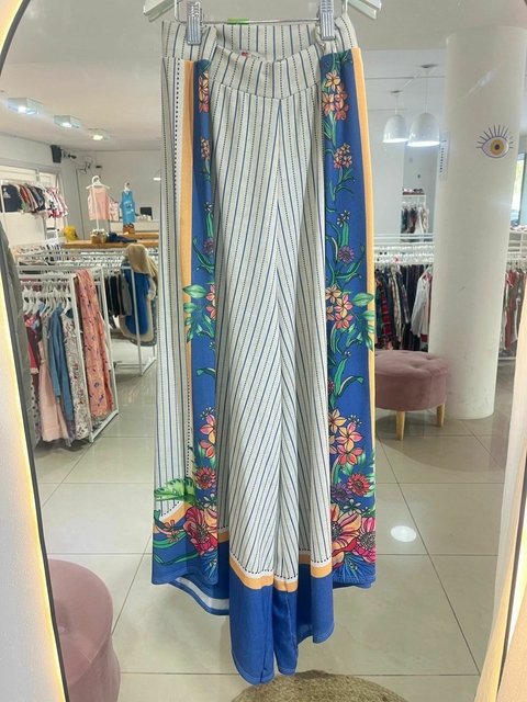 Palazzo lineas y flores Blue Steel tm(ci 1) - comprar online