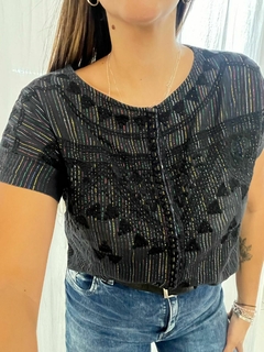 Remera negra con brillos Rapsodia tM (ci29) - comprar online