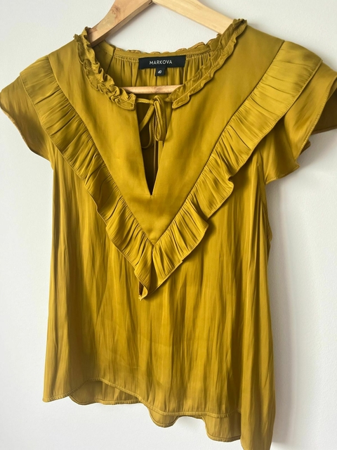 Camisa volados mostaza Markova t40 (ci 31) - comprar online