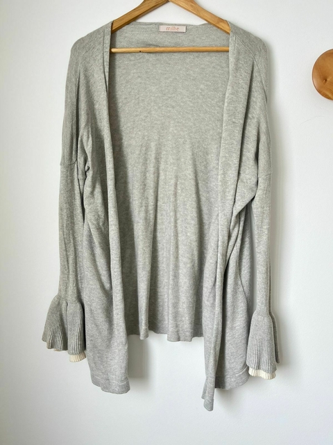 Saco gris tejido con volado Millie t2 (ci1) - comprar online
