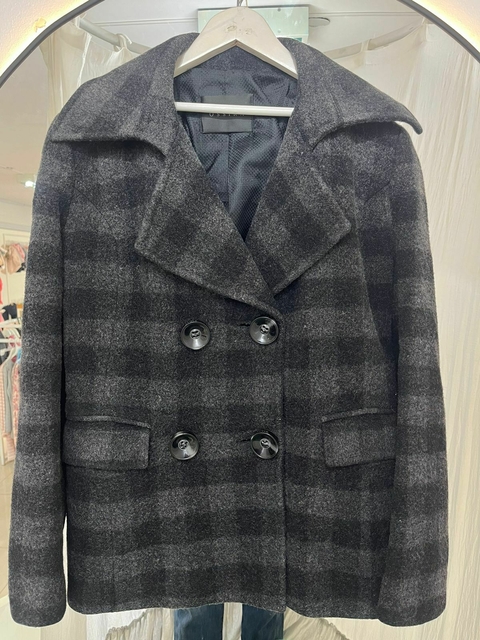 Tapado de pana a cuadros negro y gris OSSIRA ts(ci 16)