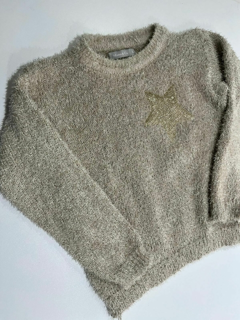 Sweter peludito beige estrellas Mimo t6a (26) - comprar online