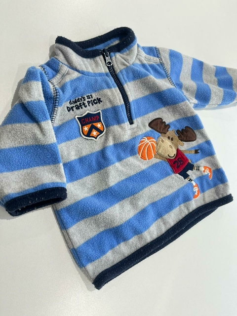 Buzo polar celeste y gris ciervo Carters rn (359) - comprar online