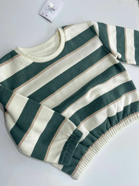 Buzo lineas verde y blanca Primark t18-24 NUEVO (01) - comprar online