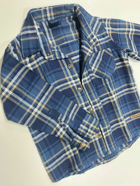 Camisa leñadora azul y beige Mimo t2a (135) - comprar online