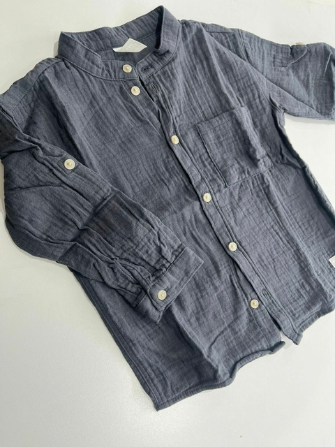 Camisa gris cuello mao H&M t2a (370) - - comprar online