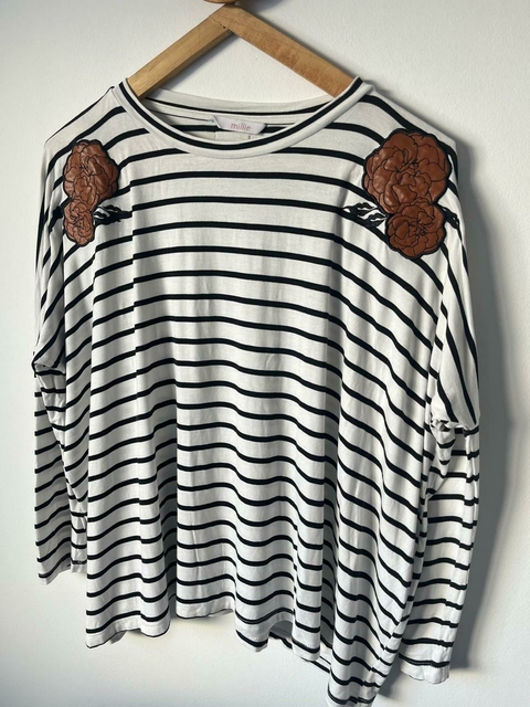 Remeron blanco aplique flor MIllie tM_L (ci 38) - comprar online