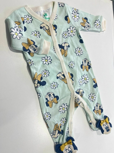 enterito de algodon celeste con caras de minnie disney T 0-3m (375) - comprar online