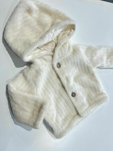 campera blanca polar con botones marrones crayon RN (375) - comprar online