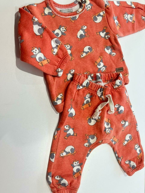 conjunto buzo y pantalón naranja panda mimo t6m (379) - comprar online