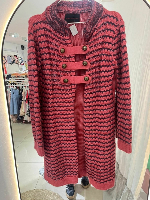 campera de lana larga con rosa y lila abstracta (01) - comprar online