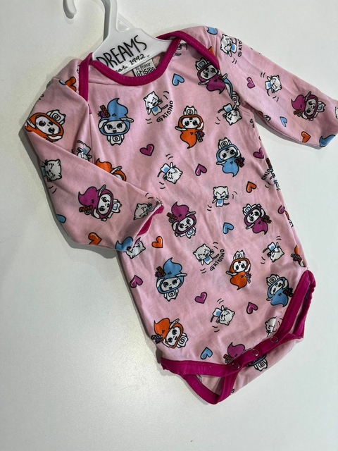 body ml rosa con gatito grisino T3-6M (378) - comprar online