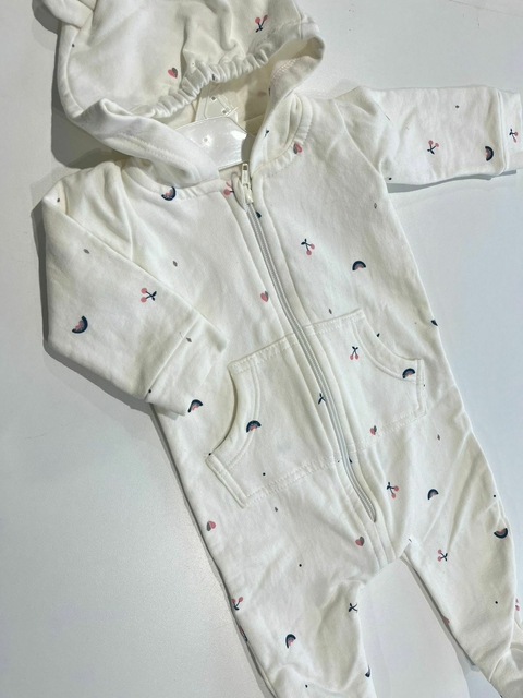 enterito de algodón grueso beige con cierre cheeky 3-6m (378) - comprar online