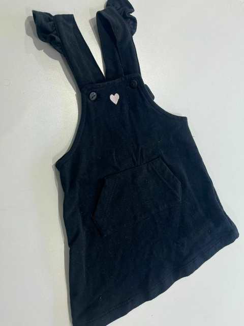 jardinero negro de algodon con un corazón broer T1 (378) - comprar online
