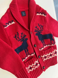 campera de lana roja con ciervos gap T.4a (400) - comprar online