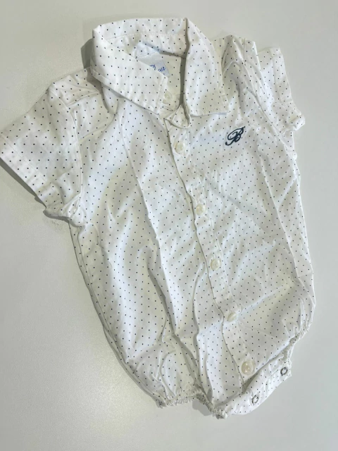 BODY CAMISA BLANCA LUNARES BROER T.3-6M (406) - comprar online