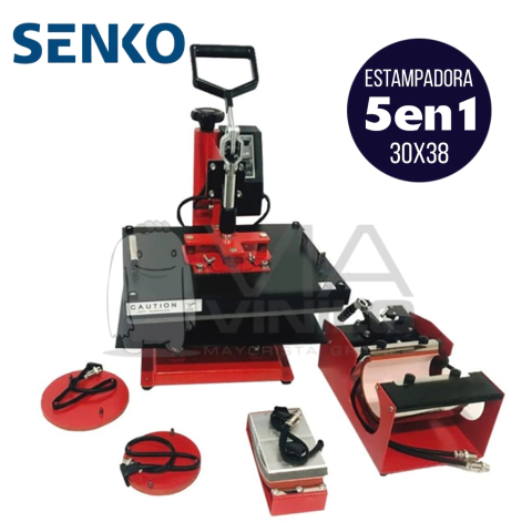 ESTAMPADORA PARA SUBLIMACIÓN 5 EN 1 - 29x38 - SENKO RED - BCH-500B