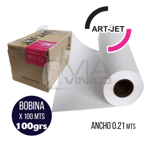 BOBINA PAPEL SUBLIMAR ART JET - 21x1000 cm - 100gr