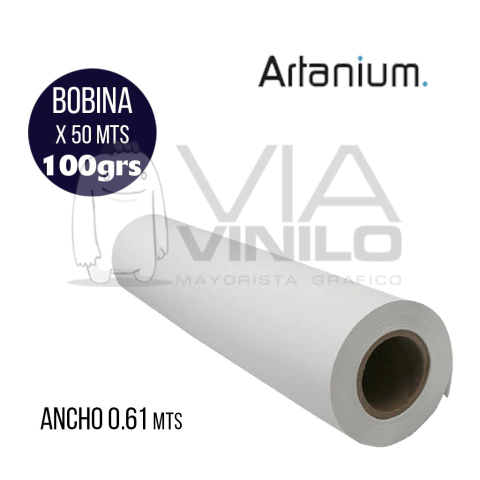 BOBINA PAPEL SUBLIMAR ARTANIUM 100GR - 61 cm x 50 mts (en caja)