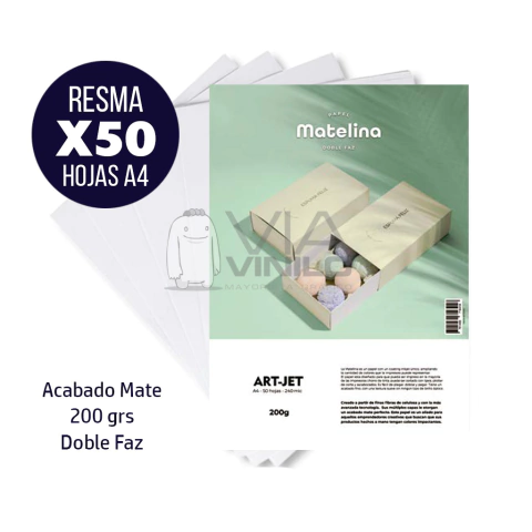 MATELINA 200 GRS A4 MATE DOBLE FAZ