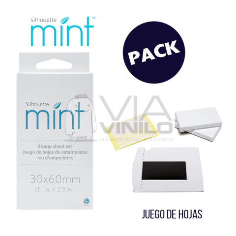 JUEGO DE HOJAS PARA SELLO (30MM X 60MM) - MINT SILHOUETTE
