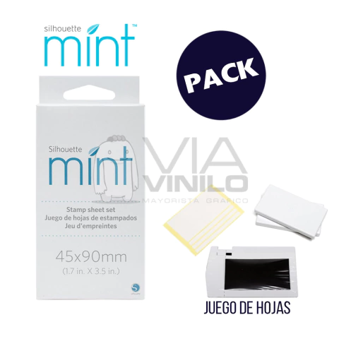 JUEGO DE HOJAS PARA SELLO (45MM X 90MM) - MINT SILHOUETTE