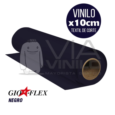 VINILO TERMO TEXTIL x 10CM - NEGRO