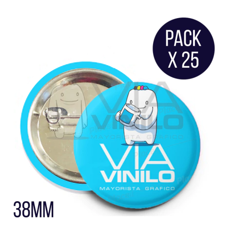 PIN METALICO 38MM - PACK X 25 UNIDADES