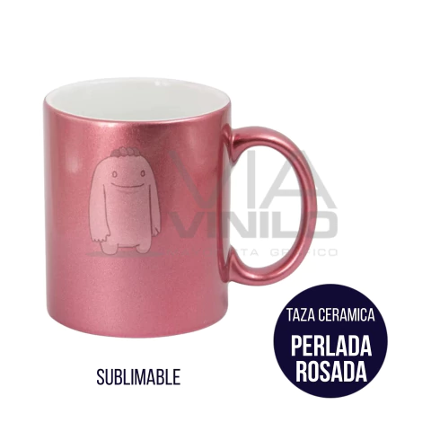 TAZA CERAMICA PERLADA ROSADA - comprar online