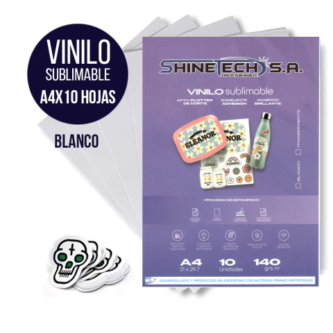 VINILO A4 SUBLIMABLE COLOR BLANCO - x 10 unidades - comprar online