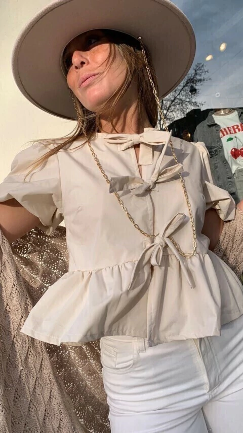 BLUSA RIB6 M/PRINCESA C/ NUDO - comprar online